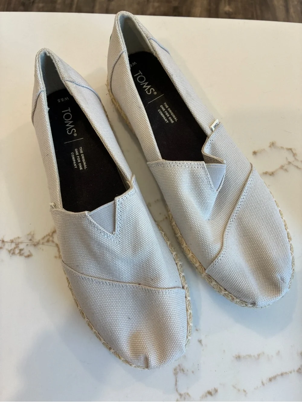 TOMS Women's Cream Canvas Espadrille Slip-Ons